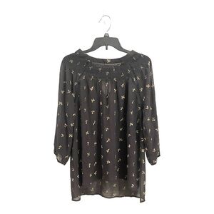 LA made Floral Long Sleeve Sheer Top Size Small NWOT